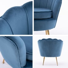 2 Piece Shanaya Velvet Armchair & Ottoman Set